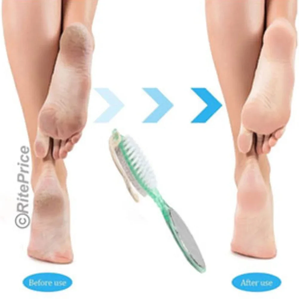 4 In 1 Foot Care Stone Callus Brush Pumice Scrubber Pedicure Exfoliate (2 Pack)